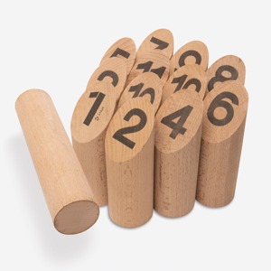 Jeu de quilles en bois numérotées avec caisse de transport, jouet éducatif pour enfants apprenant le comptage et les compétences mathématiques - Product Image 5