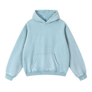 High Quality Eco-Friendly Lightweight Breathable Polyester/Cotton Fleece Double-Layer Oversized <b>Pullover</b> Hoodie Long <b>Men's</b> - Product Image 4