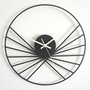 Horloge murale rectangulaire en métal de luxe, design minimaliste noir, mouvement mécanique silencieux, affichage des aiguilles, sonnerie horaire, maison moderne - Product Image 5