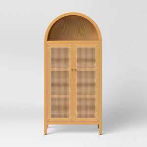 Mueble de Ratán con Arco de Madera de Teca, Diseño Moderno - Product Image 1