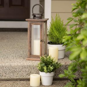 Farol de Madera Rústico Alto para Velas, Decorativo, Estilo Granja, Colgante, con Paneles de Vidrio, para Decoración del Hogar y Bodas - Product Image 4