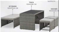 Vente directe usine : Ensemble de mobilier de jardin moderne pour repas, table et chaises anti-UV, couleurs personnalisables, en rotin tressé Jamaïque pour parc