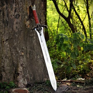 Réplica de Espada del Bárbaro Conan, Hoja de Acero, Mango de Cuero, Punta Caída, Moderna, de Alta Calidad, Grado Industrial, para Caza al Aire Libre, OEM - Product Image 6