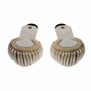 Hot Selling Black & <b>Silver</b> Bullion <b>Wire</b> Shoulder Epaulettes Premium Officer Uniform Rank Insignia - Product Image 5