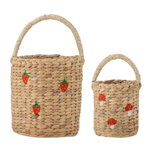 Vietnam Supplier Water Hyacinth <b>Basket</b> Wholesale <b>Round</b> Woven Planter Pot Sustainable Home Storage Solutions Natural <b>Wicker</b> Bin - Product Image 1