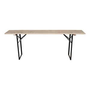 Alana Biergarten Folding <b>Table</b> with <b>Rustic</b> <b>Wooden</b> Top and Black Metal Legs Handcrafted Communal <b>Dining</b> <b>Table</b> for Wedding Events - Product Image 4