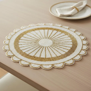 Manteles individuales redondos de cuentas para oficina, café, comedor, fiestas y bodas de Blossom Craft India - Product Image 2