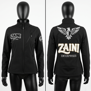 Chaqueta Softshell para Mujer, 320 GSM, Poliéster Premium con Spandex, Forro Polar, Panel Trasero en Contraste Negro, Logotipo Personalizado, OEM, ODM - Product Image 1