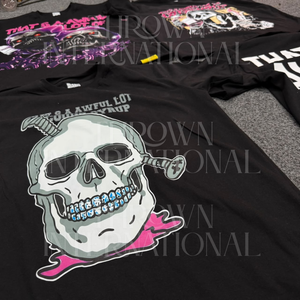 Camisetas Rep Broken T-Shirts Promises para Hombre, Estilo Casual, Ecológicas, Vintage, Lavadas, Estampadas, de Alta Calidad, 100% Algodón, Tela de 300g, Corte Holgado - Product Image 2
