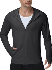 Sudadera con Capucha Gris para Hombre, Último Modelo, Corte Regular, Algodón French Terry, Color Sólido Informal, con Bolsillo, Cierre de Cremallera, Bordada, para Invierno - Product Image 2