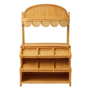 Comptoir de jeu en rotin écologique de luxe pour enfants avec auvent pour les tout-petits, idéal pour les jeux d'imitation - Product Image 2