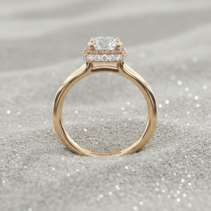 Anillo de compromiso Stonewels con diamante cultivado en laboratorio, halo, oro rosa de 14K, corte cojín vintage, engaste de púas certificado, joyería personalizada - Product Image 4