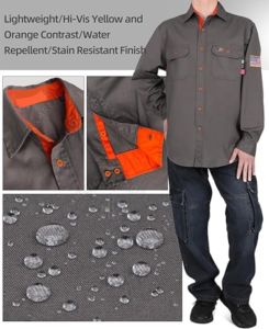100% Cotton Clothing <b>Welding</b> <b>Shirt</b> Outdoor Use <b>Shirts</b> for Men Hot Sale 100% Cotton FR Work <b>Shirt</b> Fire-Resistant Safety Workwear - Product Image 5