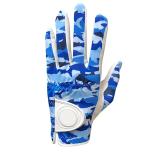 Guantes de Golf de Moda, Cuero Cabretta Azul, Tela de Superfibra, Transpirables, Antideslizantes, Agarre Suave, para Mano Izquierda o Derecha - Product Image 2