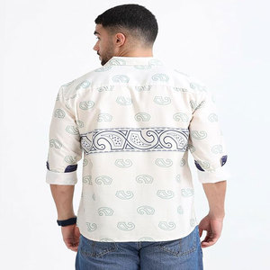 ชุดเดรสผ้าไหมแขนยาวเข้ารูปสำหรับผู้ชายเสื้อพิมพ์ลายแฟชั่นลำลองป้องกันรอยยับและระบายอากาศได้ - Product Image 3