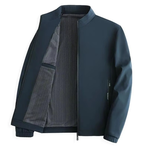 Blouson bomber unisexe coupe-vent léger en velours côtelé avec logo personnalisé sur le devant ODM - Product Image 2