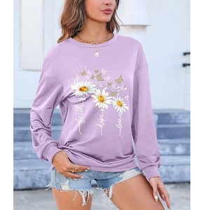 Nueva Llegada Sudadera de Algodón para Mujer de Lujo con Manga Larga, Hombros Caídos, Estampado, Cómoda, Casual, Invierno, Personalizada - Product Image 2