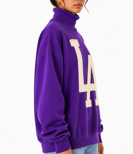 Sudadera con capucha de cuello alto de punto extragrande personalizada para mujer, venta al por mayor con marca privada - Product Image 3
