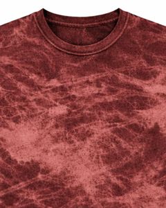 เสื้อยืดสีแดงสนิม ย้อมสีแบบไอซ์ คอกลม แขนสั้น ผ้าฝ้าย สไตล์ลำลอง สตรีทแวร์ วินเทจ ซักแบบพิเศษ รับผลิตตามสั่ง (OEM) ขายส่ง ผู้ผลิตเสื้อยืด - Product Image 3