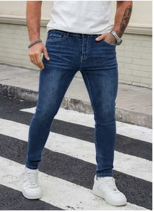 Jeans personnalisés pour hommes, denim streetwear, jeans unisexes surdimensionnés, jeans droits bleus à jambes larges pour hommes, pantalon en denim pour hommes - Product Image 6