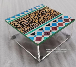 Cadeau de luxe moderne et unique au design du Ramadan Décoration de la maison Bocaux en acrylique Couvercle en bois imprimé sur mesure Dessert pour le ramadan Cadeaux de l'Aïd - Product Image 6