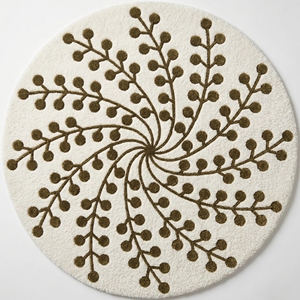<b>Round</b> Floral Area Rug Hand Woven Plush Table <b>Mat</b> Natural Water Hyacinth Dining Table Decor Home Decor - Product Image 1