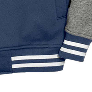 Veste de baseball pour homme de haute qualité, best-seller, en tissu de coton, col montant avec manches en cuir, prix abordable. - Product Image 3