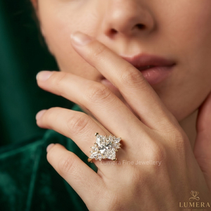 Bague de fiançailles de luxe en or rose plaqué avec diamant de laboratoire pour femme, bijou floral de mariage, cadeau de mariée - Product Image 6