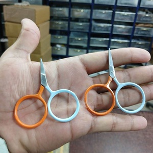 Ciseaux tendance à pointe droite en acier inoxydable, avec pointe argentée et 2 ciseaux à revêtement en poudre coloré / Nouveaux ciseaux - Product Image 3