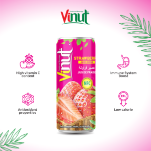 Échantillon gratuit de jus de fraise à saveur naturelle de 250ml (à partir d'un ingrédient réel) fabriqué au Vietnam (OEM, ODM) - Product Image 3