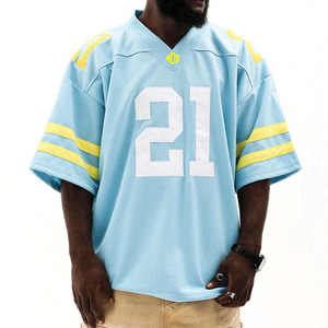 Camiseta de Fútbol Americano de Malla Premium para Hombre, Cuello en V, Estilo Urbano, Número Personalizado, Fabricante de Ropa al por Mayor con Etiqueta Privada OEM - Product Image 1