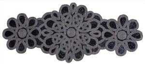 Chemin de table élégant noir perlé – Motif floral artisanal, décoration de centre de table de luxe - Product Image 3