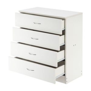 Commode blanche minimaliste à 4 tiroirs pour la maison, le sous-sol, la ferme, l'appartement, les chambres - Product Image 3
