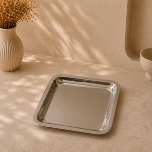 Boho Stainless Steel Hammered Rectangular <b>Serving</b> Tray Textured Finish Rust Resistant Premium <b>Buffet</b> Dining Display <b>Platter</b> - Product Image 5