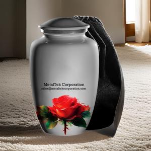 New Handcrafted Aluminum Cremation Urn 200cu Rose Memorial Urns for Ashes <b>Thread</b> <b>Lock</b> Adult Funeral Decorative Urns Metal Jars - Product Image 6