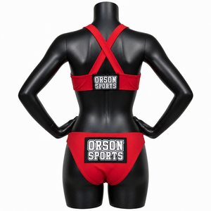 Custom Women <b>Harness</b> Style Bikini Set OEM Private Label Cross Strap Sports Swimwear Two Piece Beachwear Supplier - Product Image 6