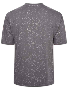Camiseta Personalizada para Hombre, Modelo I Know International, Gris, de Algodón Grueso y Transpirable, con Pedrería y Estampado de Puntos Brillantes - Product Image 4