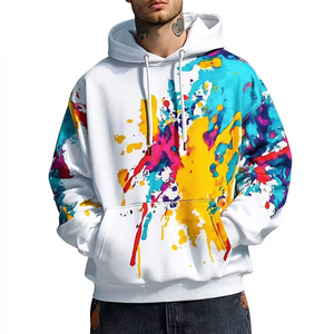 Sweat à capuche de sublimation OEM ODM pour homme, coupe oversize à épaules tombantes, vierge, personnalisable, effet encre, imprimé, streetwear - Product Image 6