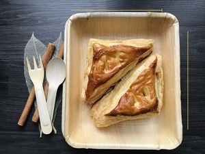 Assiettes carrées en feuilles de palmier de 10 pouces, vaisselle naturelle compostable pour chocolats, collations, desserts et fêtes, lot de 25 - Product Image 1