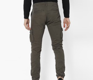 Pantalones Cargo Color Oliva para Hombre, Corte Recto, Múltiples Bolsillos, Peso Medio, Transpirables, Estilo Workwear, Cierre de Cremallera - Product Image 4