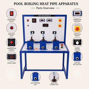 Appareil de chauffage à tube thermique pour piscine |   Machine de test numérique en acier inoxydable 220V AC |   Équipement de laboratoire de transfert de chaleur de haute précision - Product Image 3
