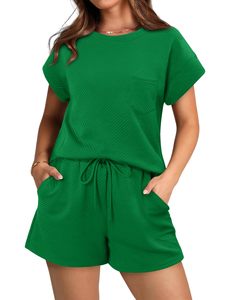 Conjuntos de Shorts de Verano para Mujer, Fabricantes Profesionales, Conjunto de Camiseta y Shorts Extra Grandes para Mujer en Cantidad al por Mayor - Product Image 5