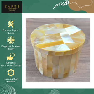 Boîte à bijoux en marbre blanc chic faite à la main avec incrustation de nacre d'ormeau de qualité supérieure, idéale pour offrir en cadeau - Product Image 4