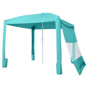 Carpa de Playa Verde de 8 x 8 Pies, Protección Solar UPF 50+, Fácil de Instalar, Sombrilla Portátil para Familiares y Amigos, Altura Ajustable - Product Image 1