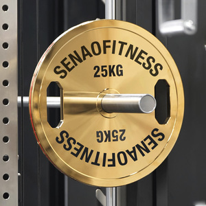जिम फिटनेस बम्पर पकड़ के लिए आईपी स्तर गोल्डन कैलिब्रेट स्टील वेट प्लेट्स - Product Image 2