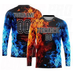CUSTOM FIGURE BLACK WHITE <b>FLAME</b> SUBLIMATION SOCCER UNIFORM JERSEY PERSONALIZED TEAM FOOTBALL SPORTSWEAR BREATHABLE PERFORMANCE - Product Image 3