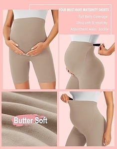 Legging de yoga et de sport taille haute pour femme, sans couture, à compression fitness, avec taille élastique et effet froncé aux fesses, pour la maternité et la grossesse, style short cycliste - Product Image 5