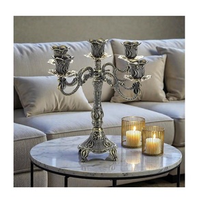 Candelabros de metal de 5 brazos para decoración del hogar, portavelas, soporte para velas, para bodas, cenas, mesas, fiestas de Navidad - Product Image 2
