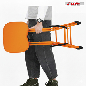 5Core Metal <b>Guitar</b> Stool 3.15" Padded <b>Chair</b> Foldable Heavy Duty Music Seat Built-in Foot Rest Stand - Product Image 6