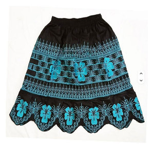 Jupe longue à imprimé floral, vintage, taille basse, droite, en coton brodé, pour femmes, basiques, assorties à toutes les tenues, pour l'automne - Product Image 1